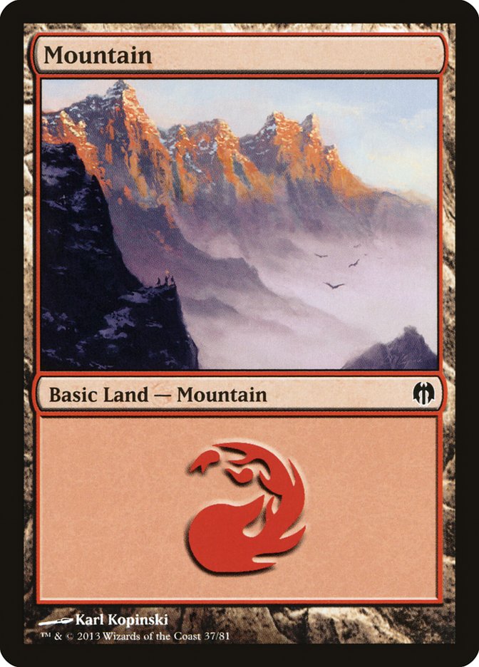 Mountain (37) [Duel Decks: Heroes vs. Monsters] | PLUS EV GAMES 