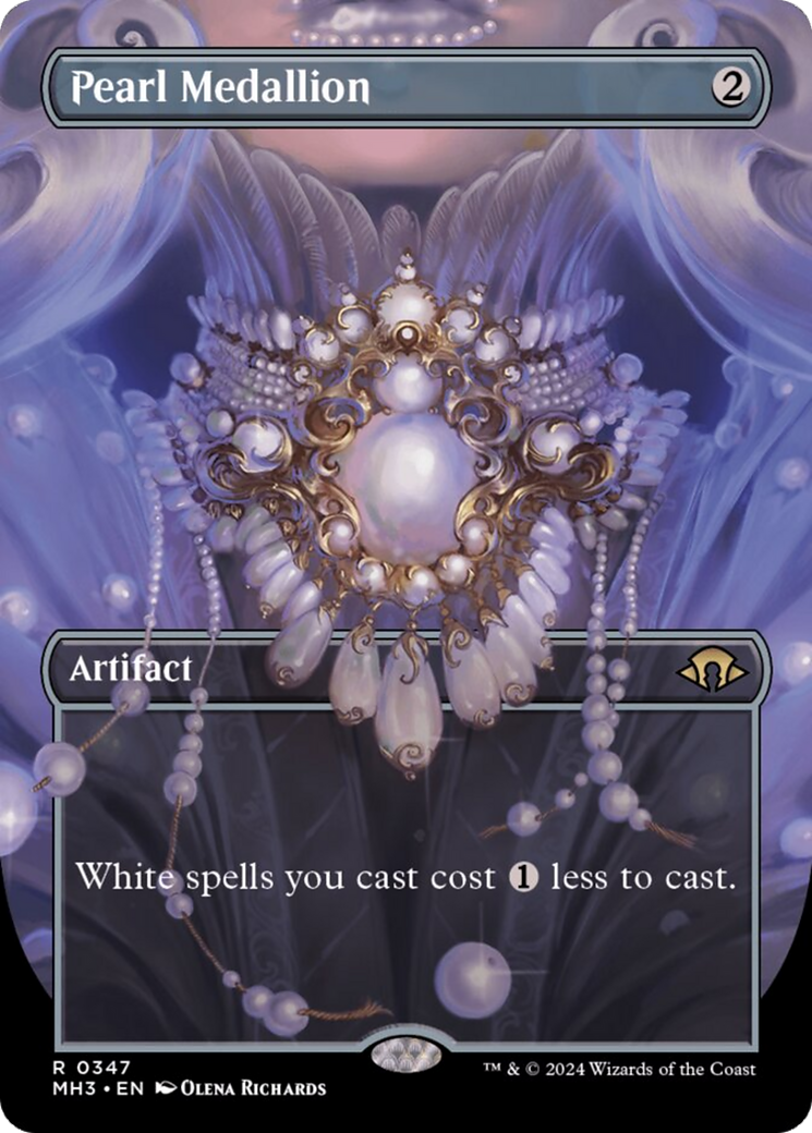 Pearl Medallion (Borderless) [Modern Horizons 3] | PLUS EV GAMES 