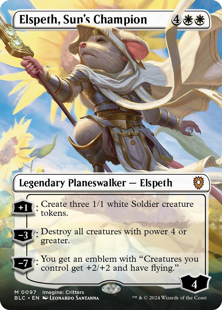 Elspeth, Sun's Champion (Borderless) [Bloomburrow Commander] | PLUS EV GAMES 