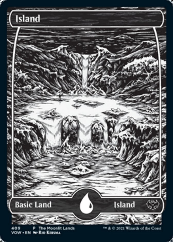 Island (The Moonlit Lands) (Foil Etched) [Innistrad: Crimson Vow Promos] | PLUS EV GAMES 