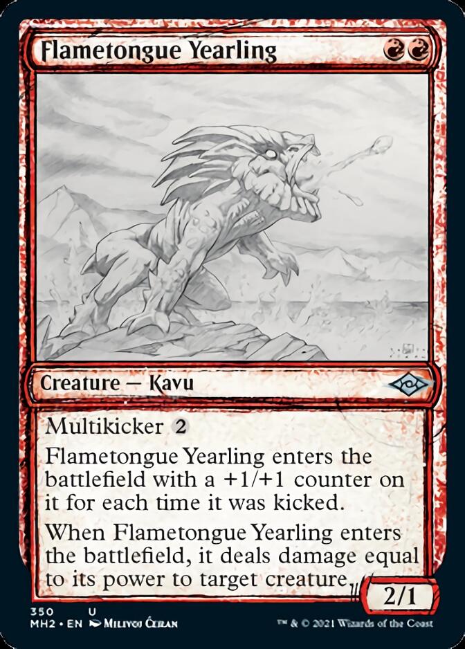 Flametongue Yearling (Sketch) [Modern Horizons 2] | PLUS EV GAMES 