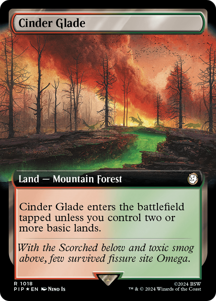 Cinder Glade (Extended Art) (Surge Foil) [Fallout] | PLUS EV GAMES 