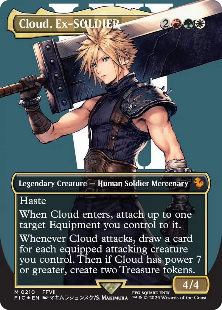 Cloud, Ex-SOLDIER (Borderless) (Surge Foil) [FINAL FANTASY Commander] | PLUS EV GAMES 
