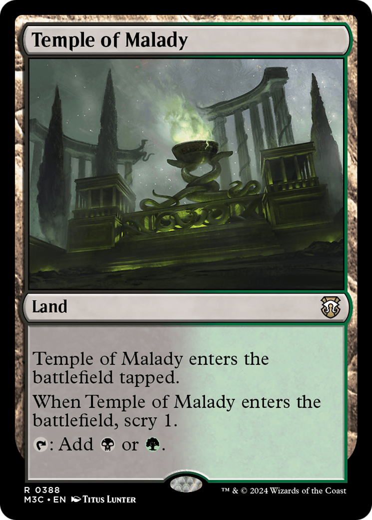 Temple of Malady (Ripple Foil) [Modern Horizons 3 Commander] | PLUS EV GAMES 