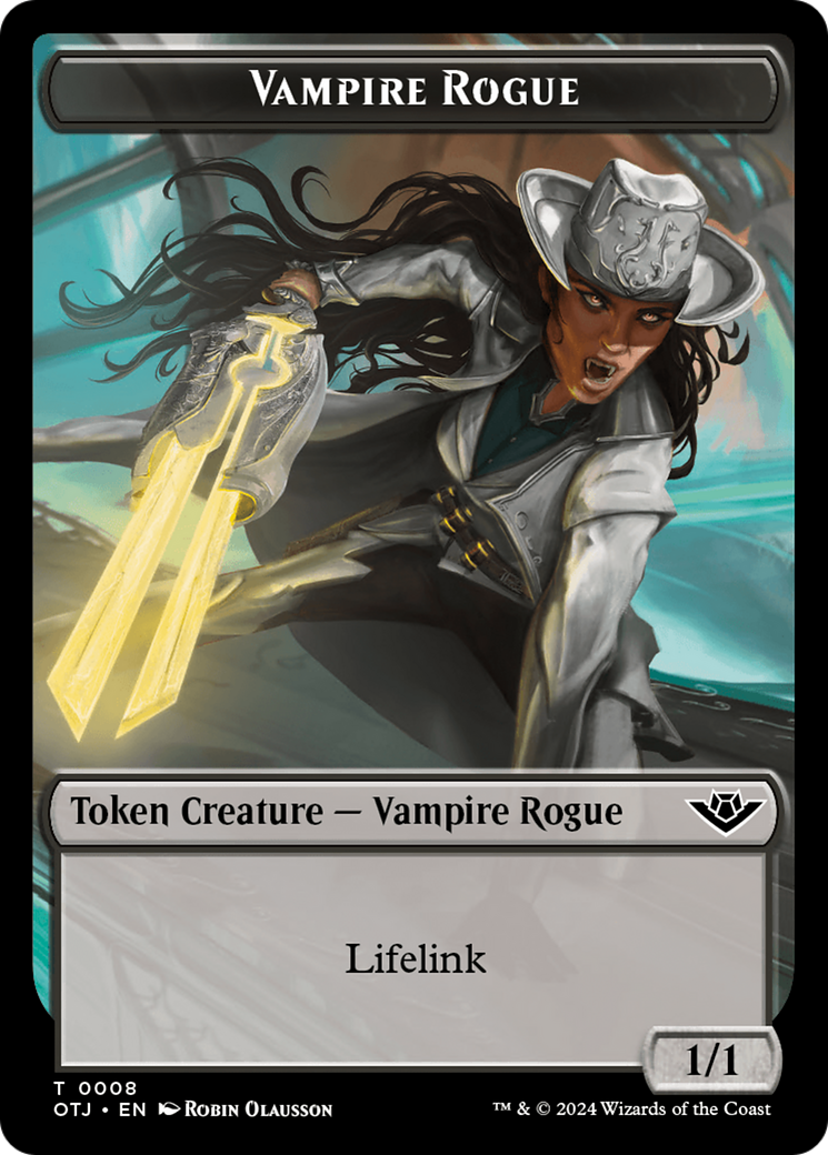 Treasure // Vampire Rogue Double-Sided Token [Outlaws of Thunder Junction Tokens] | PLUS EV GAMES 