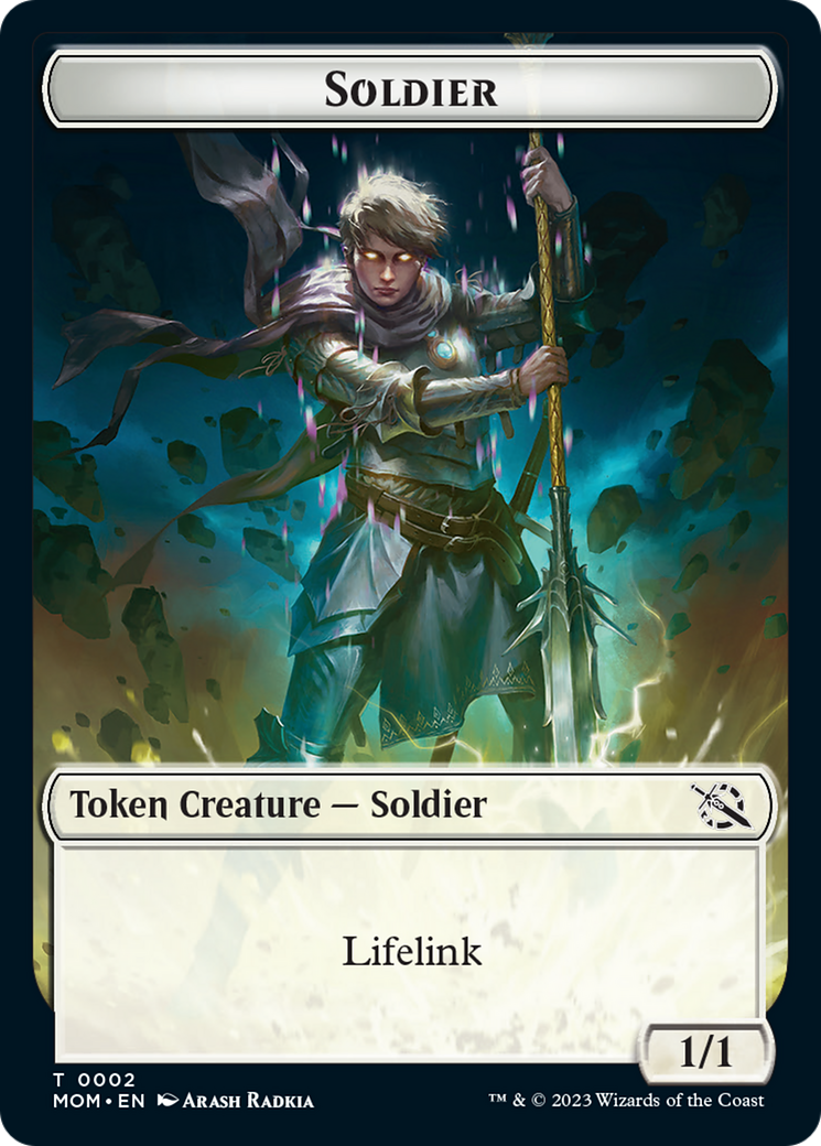 Soldier // Wrenn and Realmbreaker Emblem Double-Sided Token [March of the Machine Tokens] | PLUS EV GAMES 