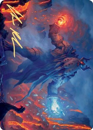 Aegar, the Freezing Flame (Gold-Stamped Signature) [Kaldheim: Art Series]