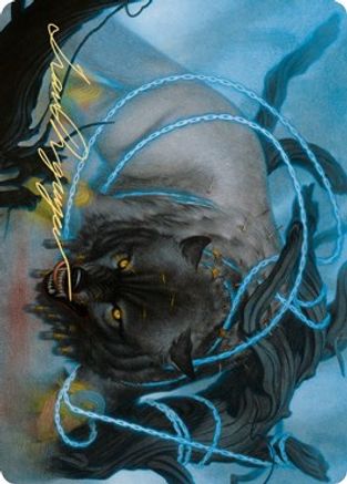 Bind the Monster Art Card (Gold-Stamped Signature) [Kaldheim: Art Series]