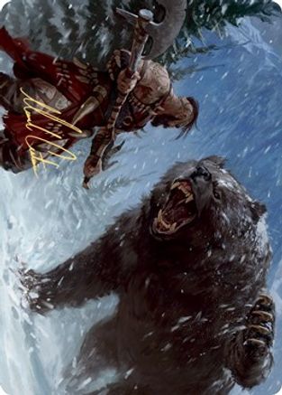Blizzard Brawl Art Card (Gold-Stamped Signature) [Kaldheim: Art Series]