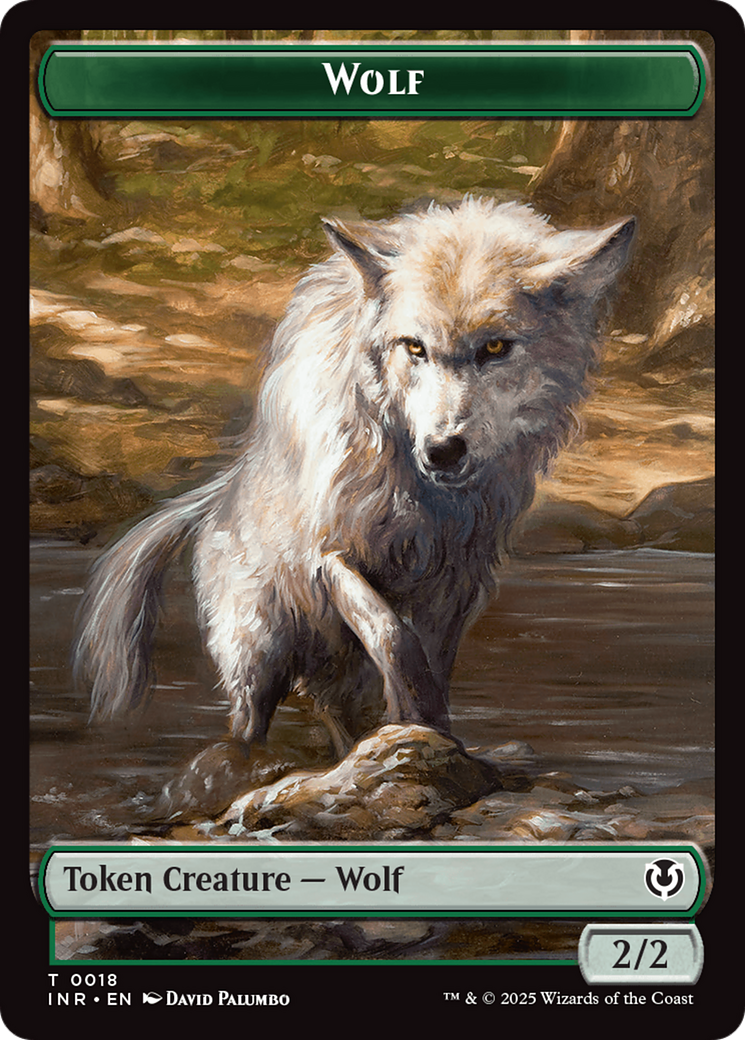 Wolf (0018) // Emblem - Arlinn, Embraces by the Moon Double-Sided Token [Innistrad Remastered Tokens] | PLUS EV GAMES 