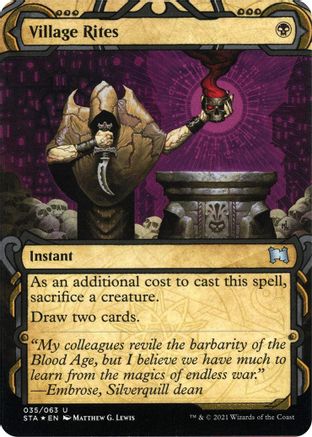 Village Rites (Etched Foil) [Strixhaven Mystical Archive]