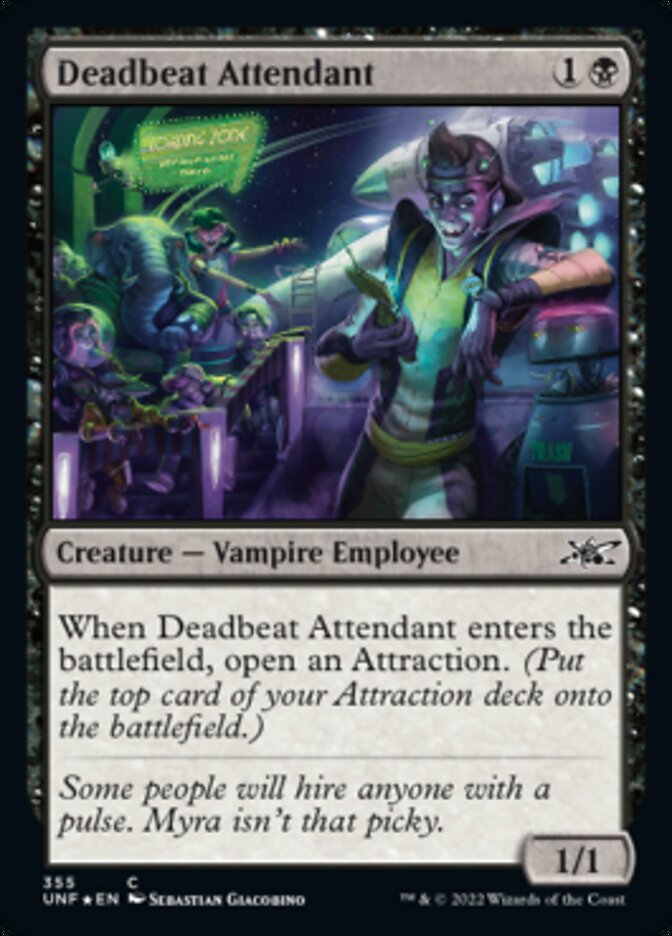 Deadbeat Attendant (Galaxy Foil) [Unfinity] | PLUS EV GAMES 