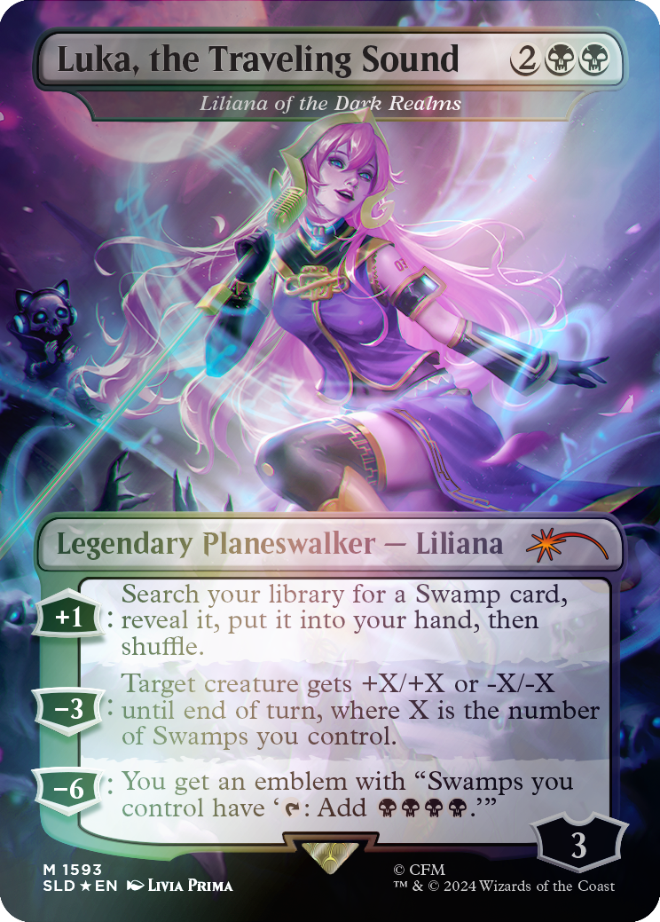 Luka, the Traveling Sound - Liliana of the Dark Realms (Rainbow Foil) [Secret Lair Drop Series] | PLUS EV GAMES 