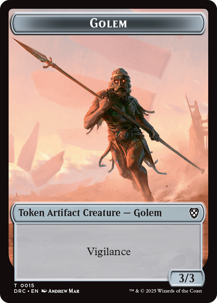 Golem (0014) // Golem (0015) Double-Sided Token [Aetherdrift Tokens] | PLUS EV GAMES 