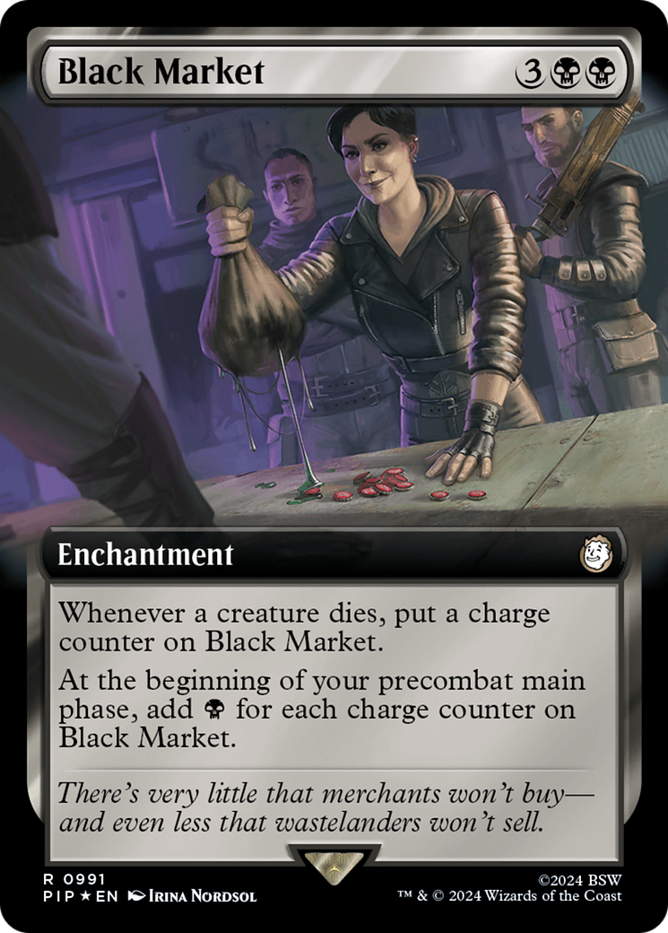 Black Market (Extended Art) (Surge Foil) [Fallout] | PLUS EV GAMES 