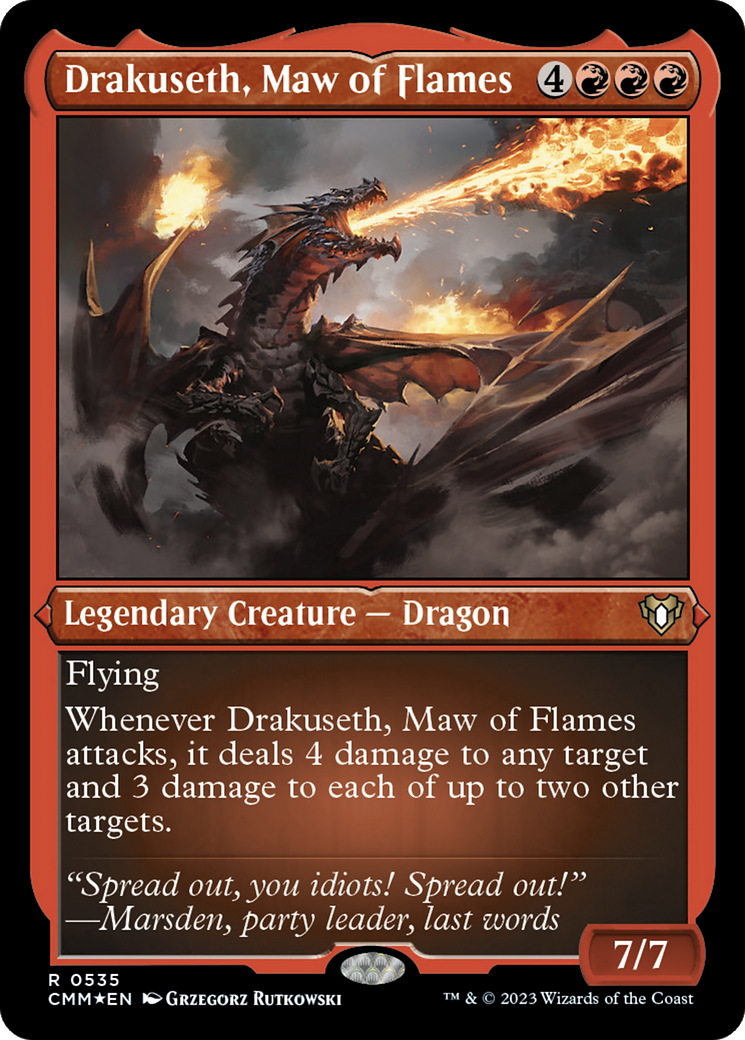 Drakuseth, Maw of Flames (Foil Etched) [Commander Masters] | PLUS EV GAMES 