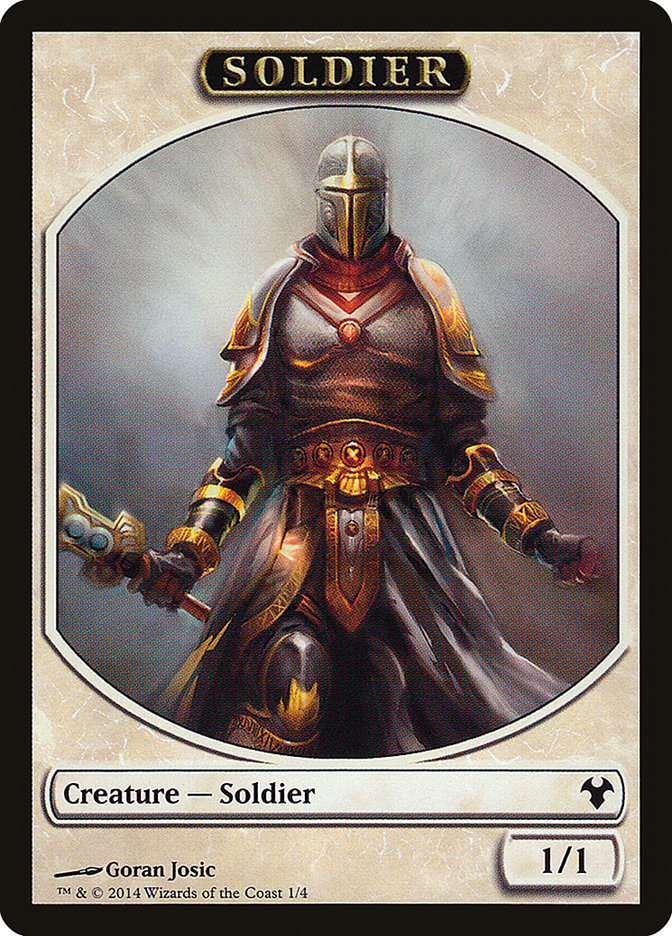 Soldier // Spirit Double-Sided Token [Modern Event Deck 2014 Tokens] | PLUS EV GAMES 