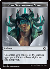 Elk // Emblem - Oko, Shadowmoor Scion Double-Sided Token [Lorwyn Eclipsed Tokens] | PLUS EV GAMES 