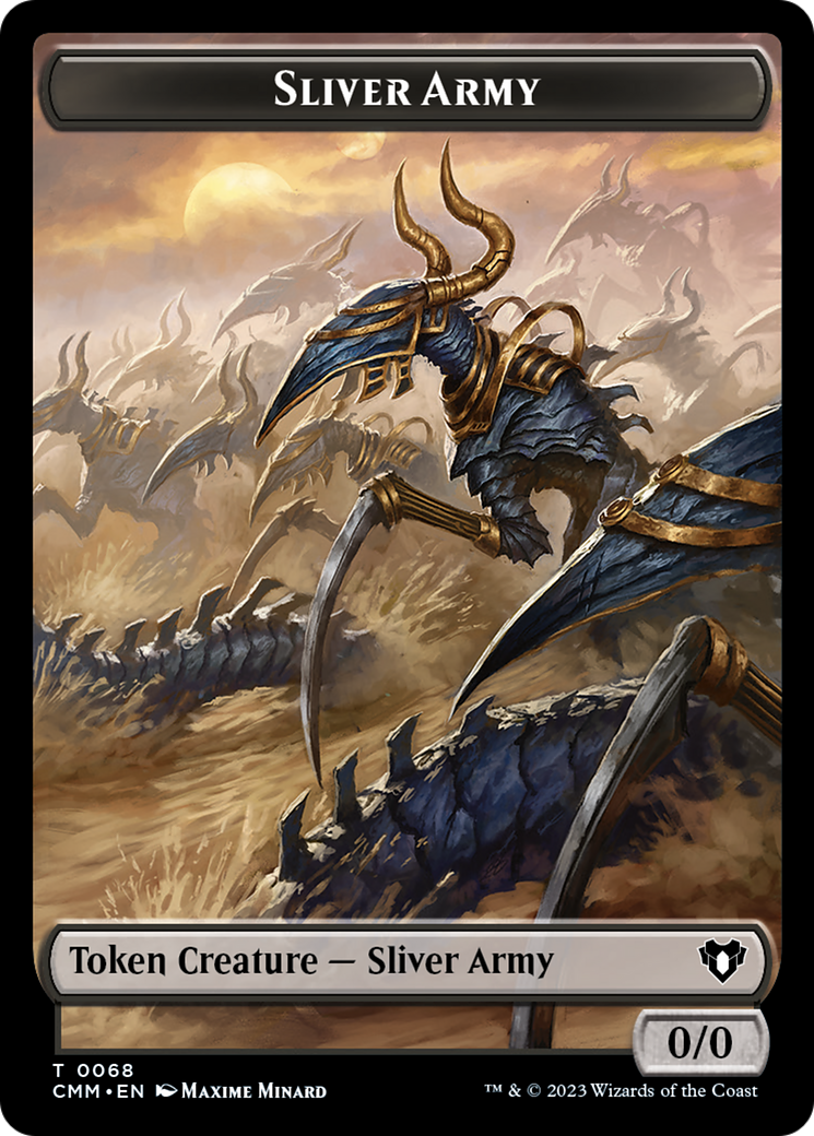 Sliver Army // Sliver Double-Sided Token [Commander Masters Tokens] | PLUS EV GAMES 