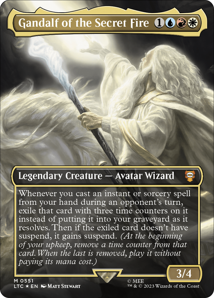 Gandalf of the Secret Fire (Borderless) (Surge Foil) [The Lord of the Rings: Tales of Middle-Earth Commander] | PLUS EV GAMES 