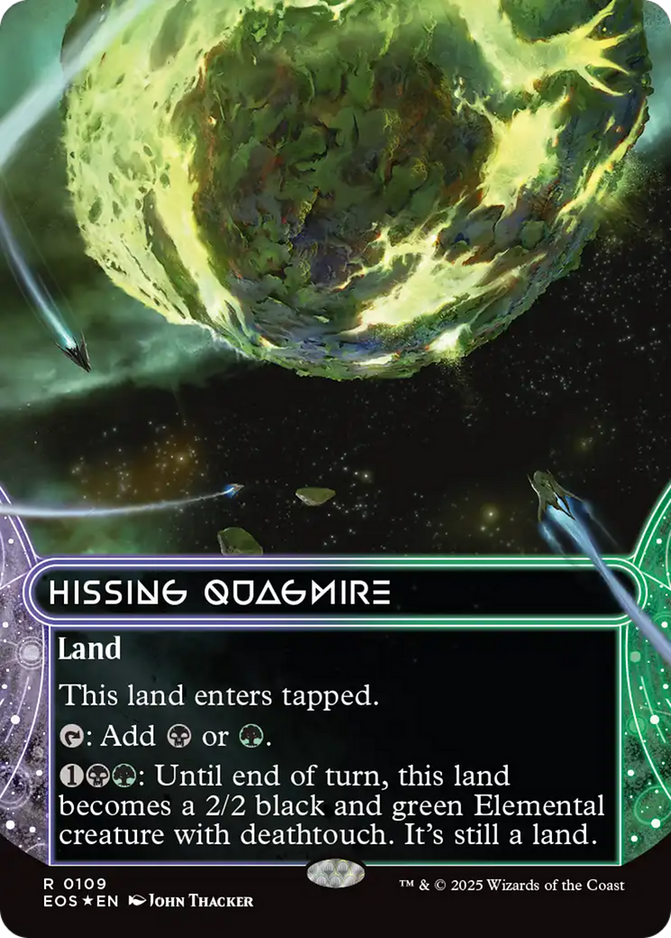 Hissing Quagmire (0109) (Borderless) (Galaxy Foil) [Edge of Eternities: Stellar Sights] | PLUS EV GAMES 
