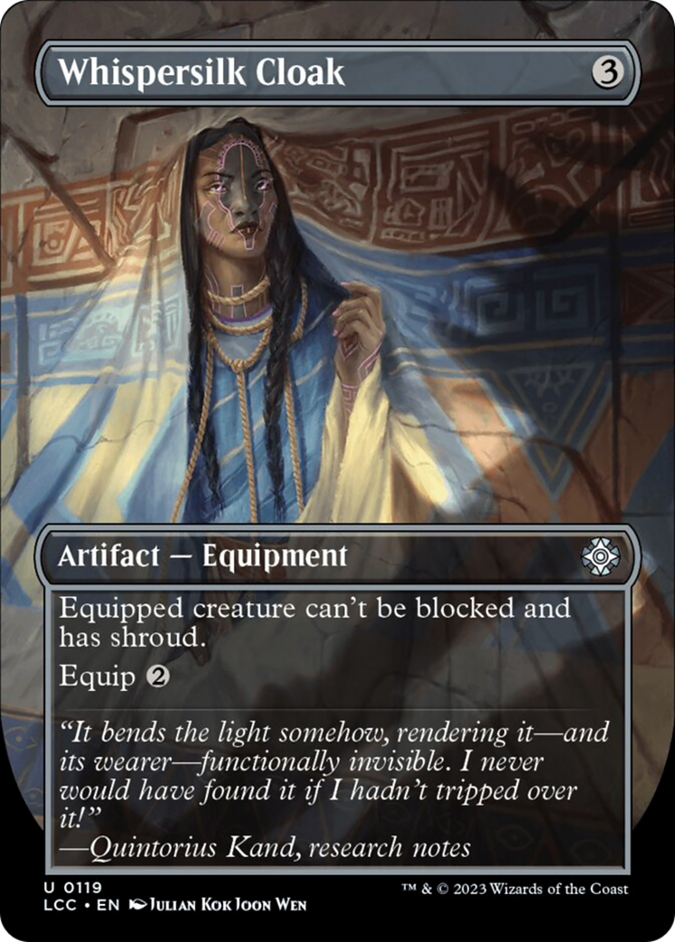 Whispersilk Cloak (Borderless) [The Lost Caverns of Ixalan Commander] | PLUS EV GAMES 