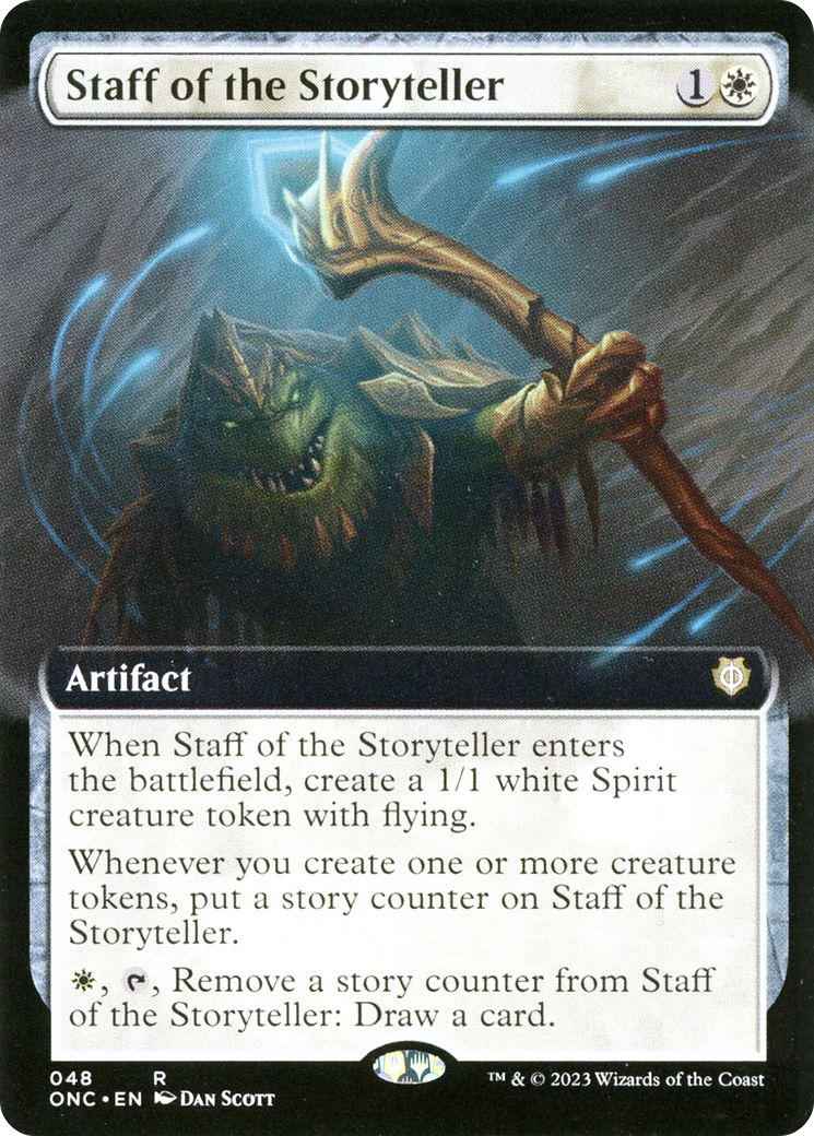 Staff of the Storyteller (Extended Art) [Phyrexia: All Will Be One Commander] | PLUS EV GAMES 