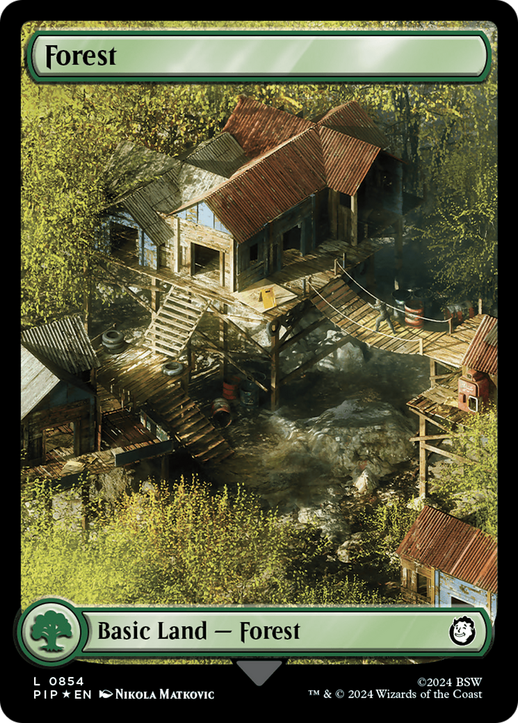 Forest (0854) (Surge Foil) [Fallout] | PLUS EV GAMES 