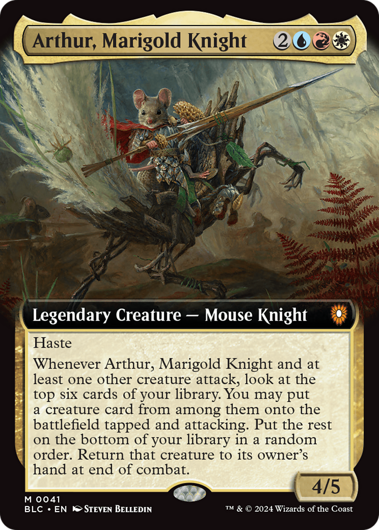 Arthur, Marigold Knight (Extended Art) [Bloomburrow Commander] | PLUS EV GAMES 