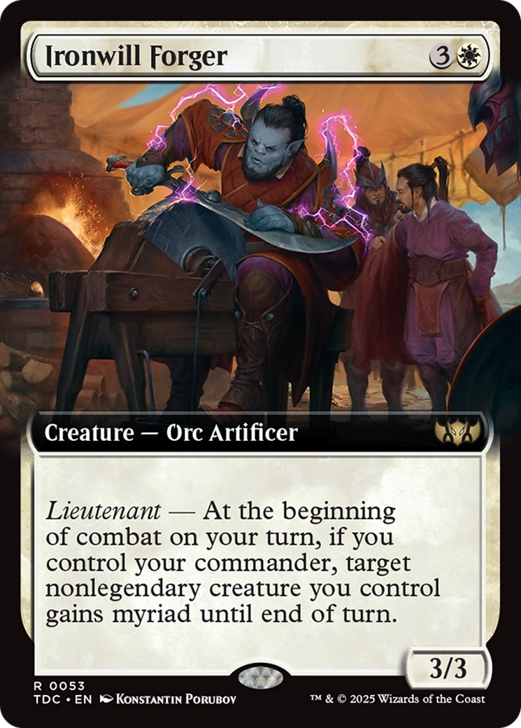 Ironwill Forger (Extended Art) [Tarkir: Dragonstorm Commander] | PLUS EV GAMES 
