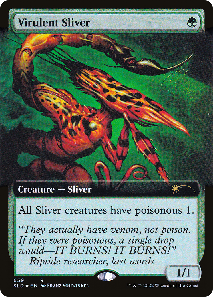 Virulent Sliver (Extended Art) (Step-and-Compleat Foil) [Secret Lair Drop Promos] | PLUS EV GAMES 