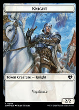 Treasure // Knight Double-Sided Token [Commander Masters Tokens]