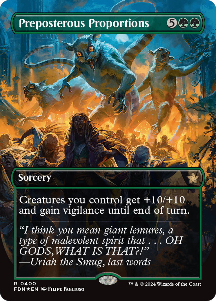 Preposterous Proportions (Borderless) (Mana Foil) [Foundations] | PLUS EV GAMES 