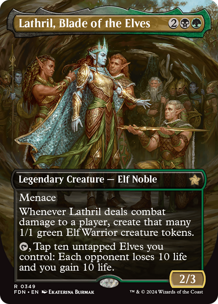 Lathril, Blade of the Elves (Borderless) [Foundations] | PLUS EV GAMES 