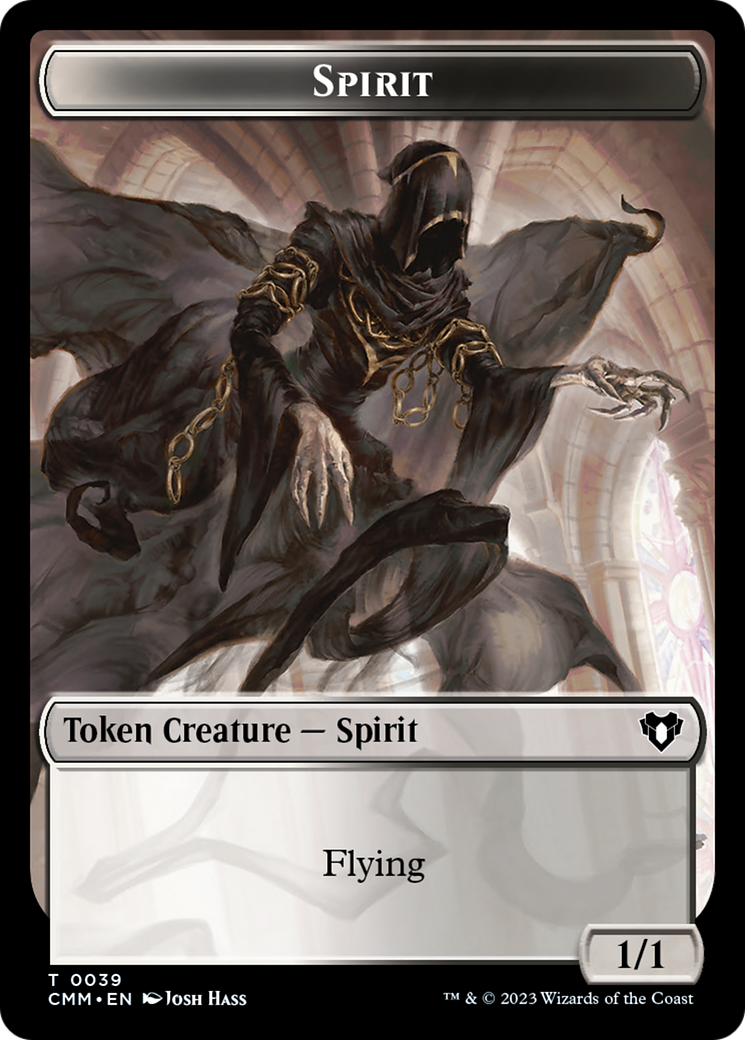 Spirit (0039) // Zombie (0013) Double-Sided Token [Commander Masters Tokens] | PLUS EV GAMES 