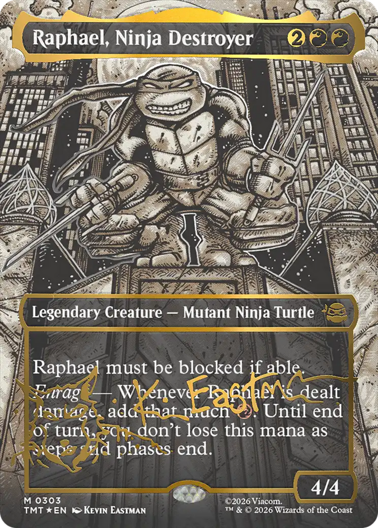 Raphael, Ninja Destroyer (Borderless) (Gold-Stamped Signature) [Teenage Mutant Ninja Turtles] | PLUS EV GAMES 
