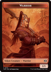 Dragon (0011) // Warrior Double-Sided Token [Tarkir: Dragonstorm Tokens] | PLUS EV GAMES 