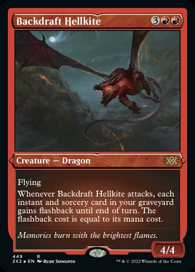 Backdraft Hellkite (Foil Etched) [Double Masters 2022] | PLUS EV GAMES 