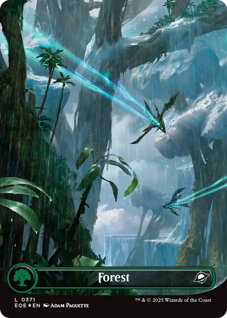 Forest (0371) (Borderless) (Galaxy Foil) [Edge of Eternities] | PLUS EV GAMES 