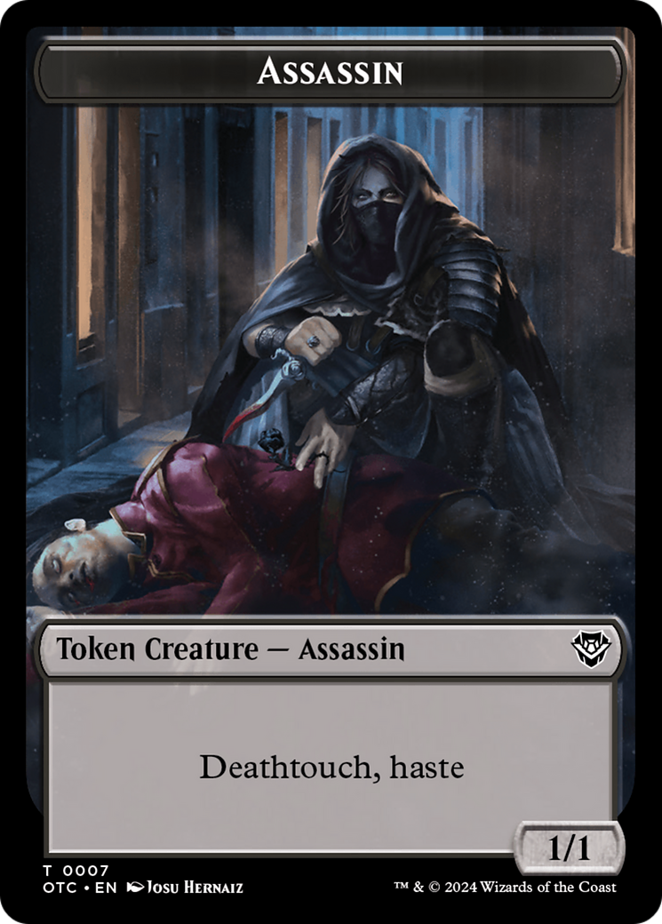 Assassin // Food Double-Sided Token [Outlaws of Thunder Junction Commander Tokens] | PLUS EV GAMES 