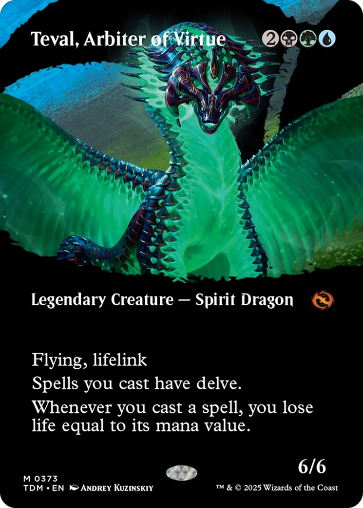 Teval, Arbiter of Virtue (Borderless) [Tarkir: Dragonstorm] | PLUS EV GAMES 