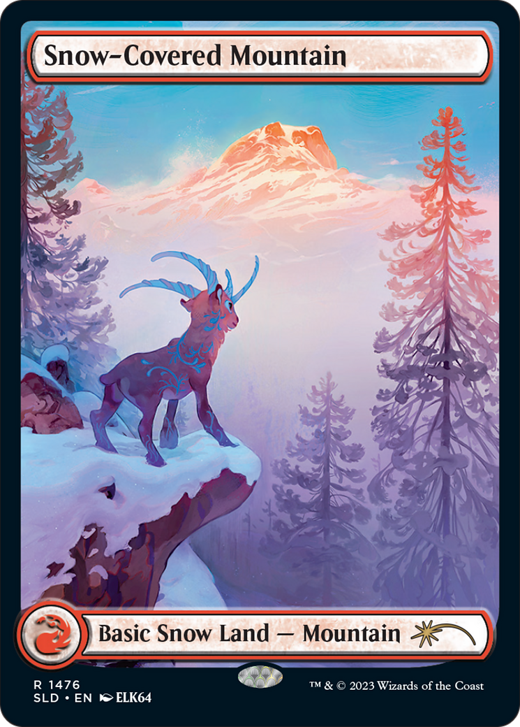 Snow-Covered Mountain (1476) (Rainbow Foil) [Secret Lair Drop Series] | PLUS EV GAMES 