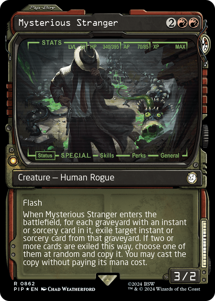 Mysterious Stranger (Showcase) (Surge Foil) [Fallout] | PLUS EV GAMES 