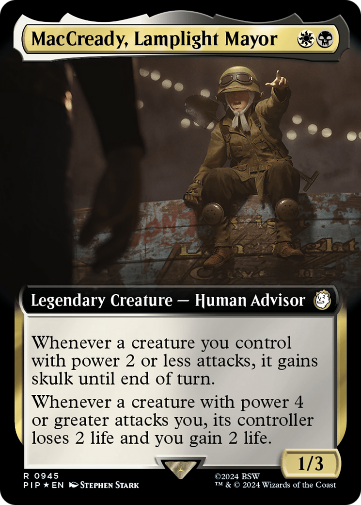 MacCready, Lamplight Mayor (Extended Art) (Surge Foil) [Fallout] | PLUS EV GAMES 