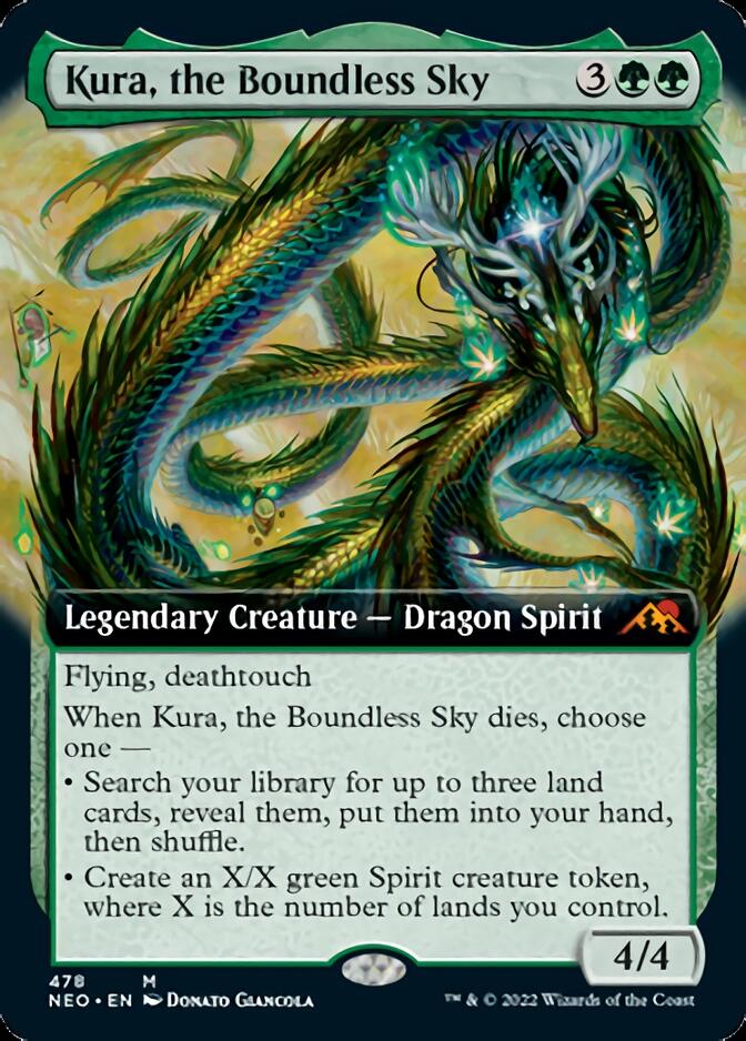 Kura, the Boundless Sky (Extended Art) [Kamigawa: Neon Dynasty] | PLUS EV GAMES 