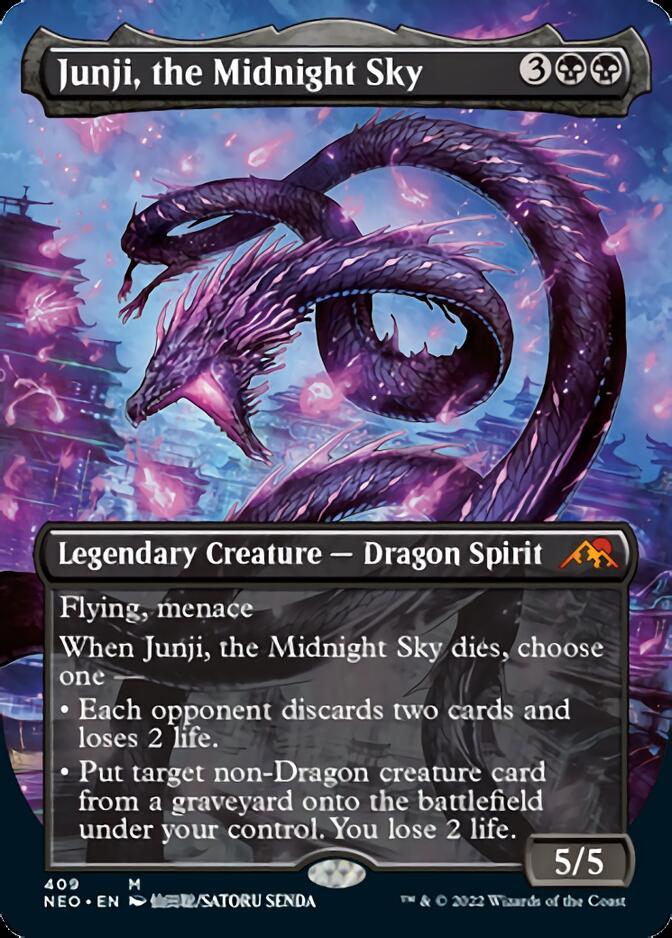 Junji, the Midnight Sky (Borderless Alternate Art) [Kamigawa: Neon Dynasty] | PLUS EV GAMES 