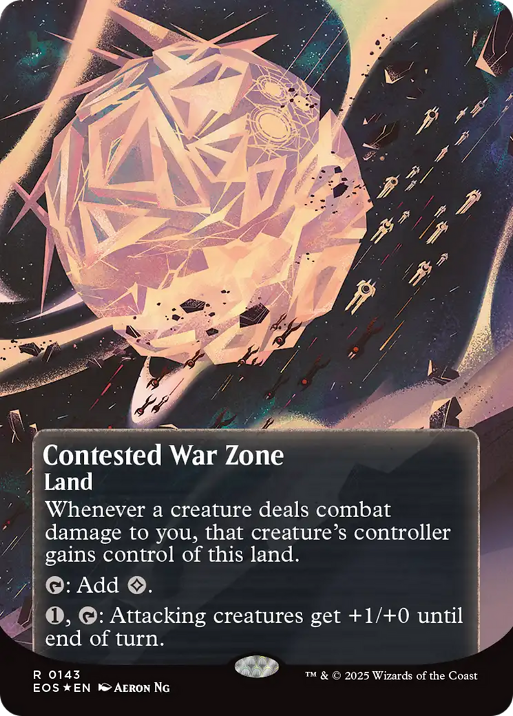 Contested War Zone (0143) (Borderless) (Galaxy Foil) [Edge of Eternities: Stellar Sights] | PLUS EV GAMES 