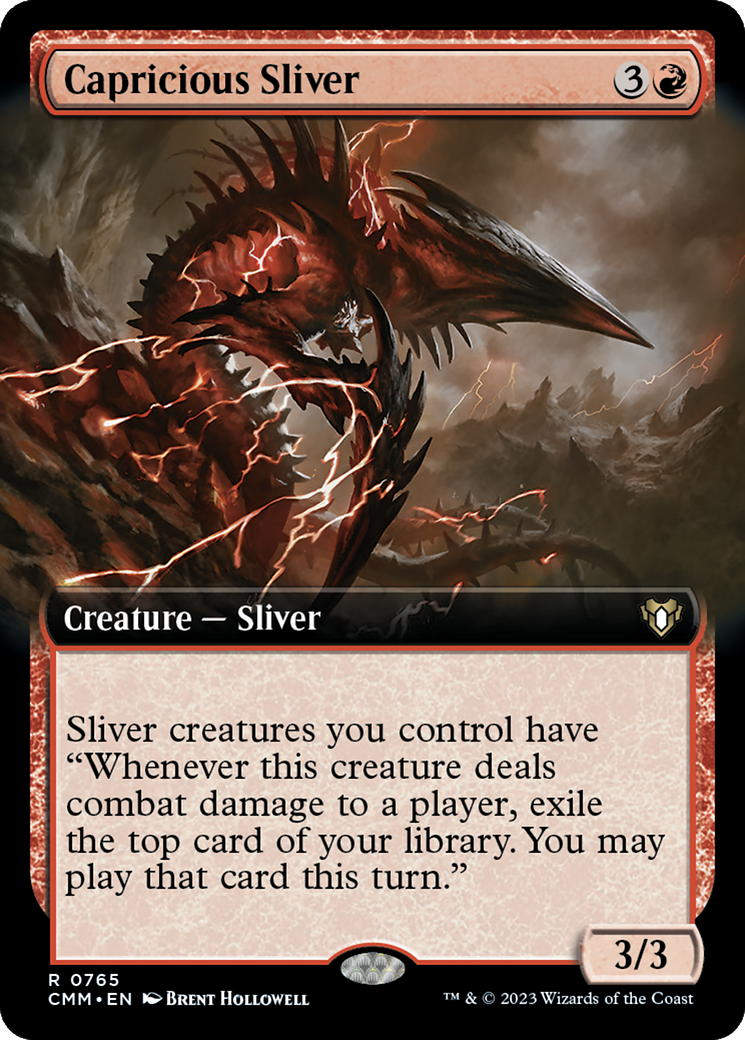 Capricious Sliver (Extended Art) [Commander Masters] | PLUS EV GAMES 