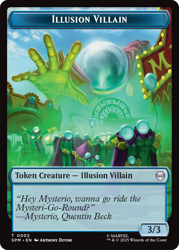 Spider // Illusion Villain Double-Sided Token [Marvel's Spider-Man Tokens] | PLUS EV GAMES 