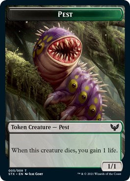 Elemental // Pest Double-Sided Token [Strixhaven: School of Mages Tokens] | PLUS EV GAMES 